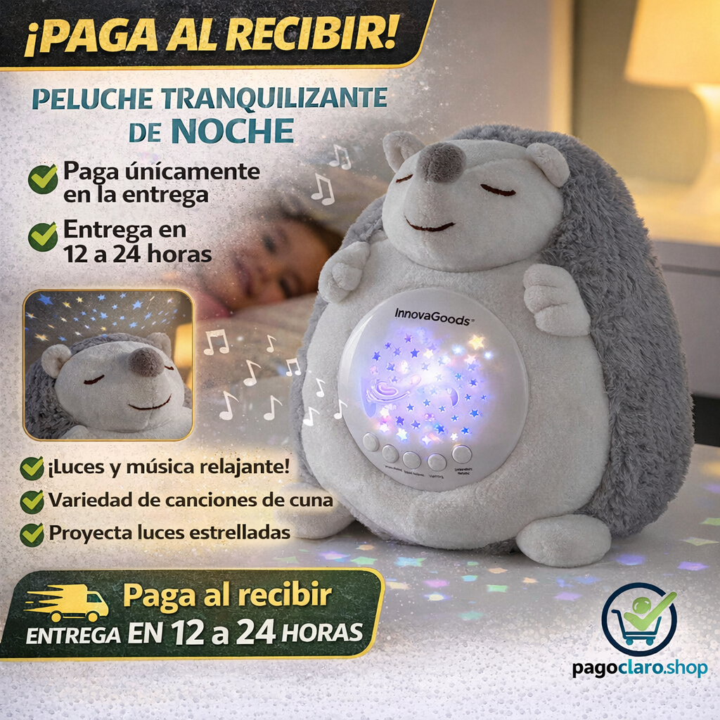 Erizo de Peluche con Ruido Blanco y Proyector Quitamiedos Spikey InnovaGoods