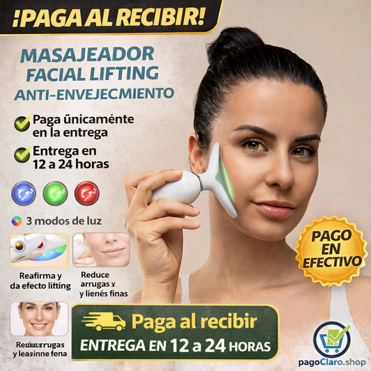 Masajeador Facial Eléctrico Reafirmante para Cara y Cuello con LED, EMS y Calor Selora InnovaGoods